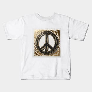 Peace Sign Gold Shadow Silhouette Anime Style Collection No. 263 Kids T-Shirt